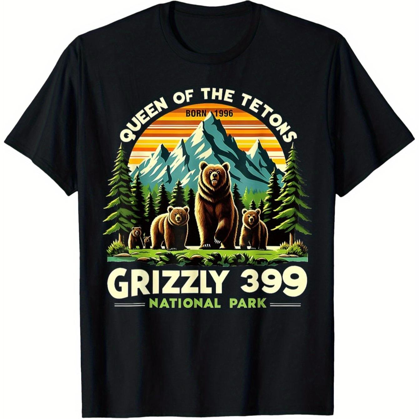 

Grizzly 399 National Park Bear Lover TShirt 100 Cotton ONeck Short Sleeve Summer Casual Mens Tshirt Streetwear S