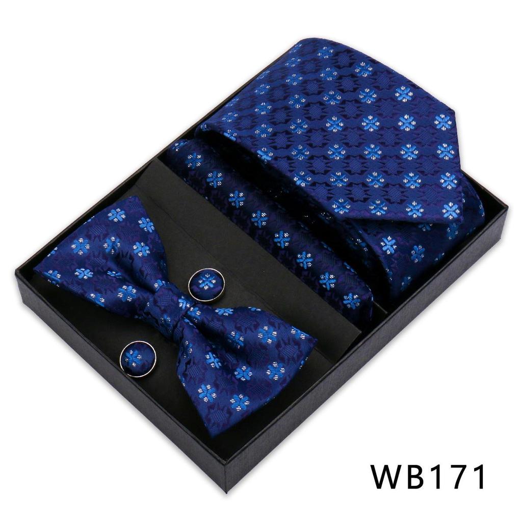 Men's Silk Bow Tie & Pocket Square Gift Set - Business & Wedding