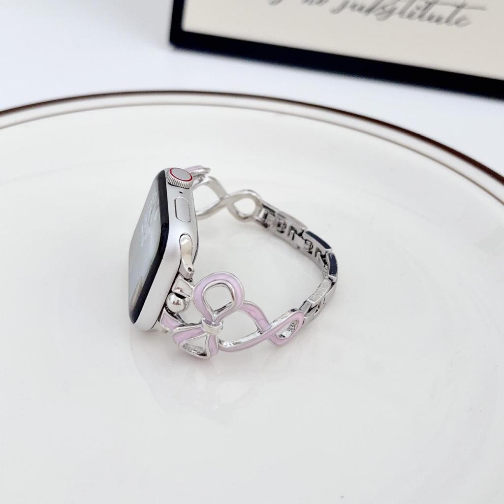 Compatible Strap for Huawei GT6, Xiaomi 9Pro, and Apple iWatch 9876SE: Drip Oil Bow Chain Style