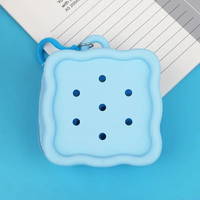 Soft Holes Coin Purse Mini Silicone Card Holder Zipper Storage Bag Women Girls Cute DIY Wallet