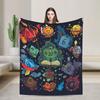 DND Flannel Throw Blanket Role-Playing Game Blankets for Bedding Outdoor Super Warm Bedroom Quilt
