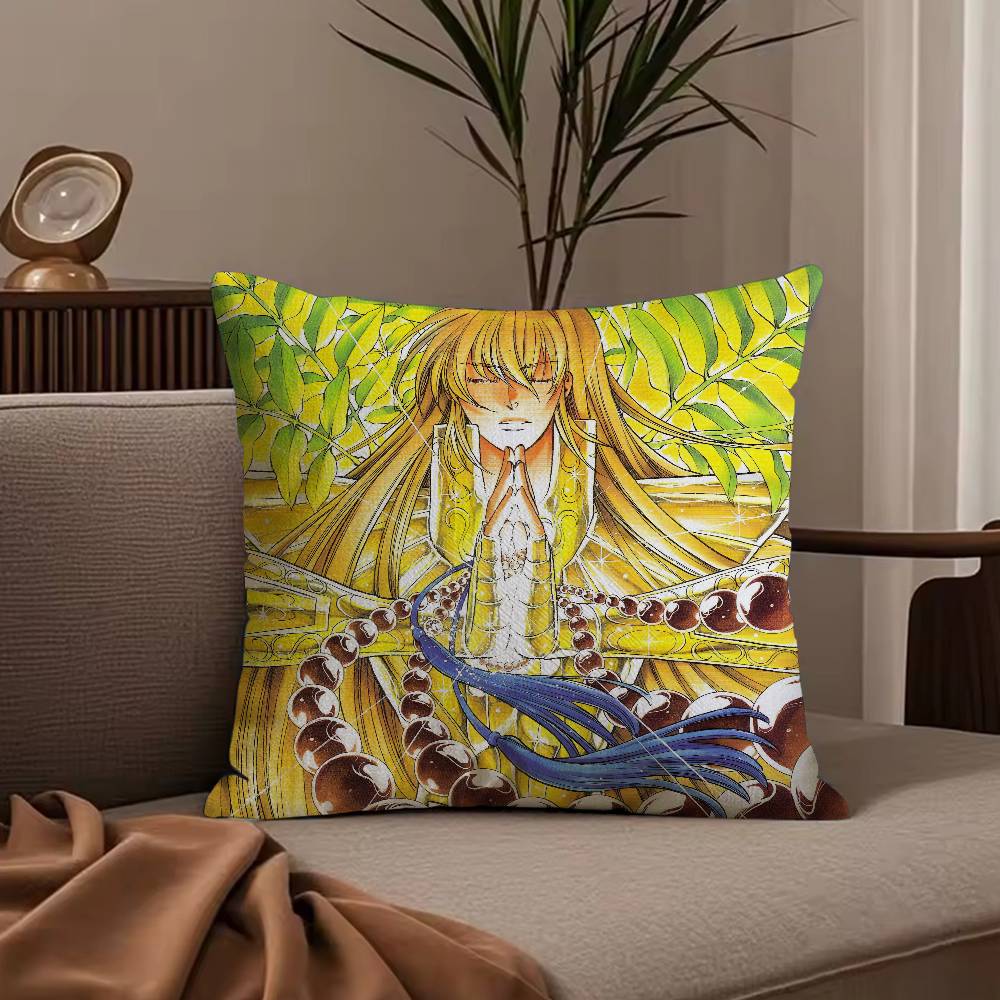 Anime S-Saint S-Seiya Pillow Case Anti-dustmite Pillowcase Invisible zipper silky short plush Sofa cushion cover