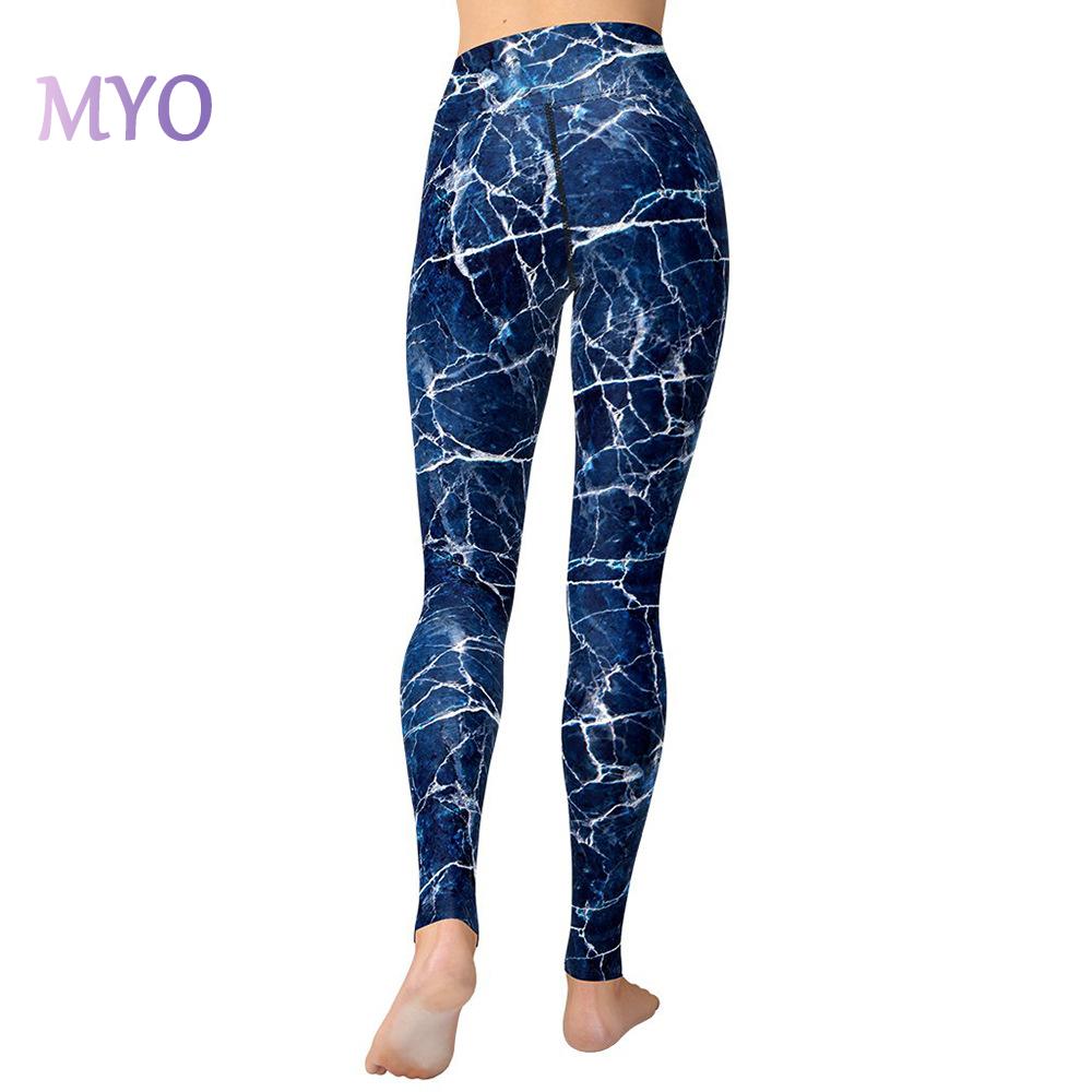 Goedkope Marble Print Yoga Pants High 