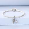 Niedliche Haustiere Hund Anhänger Perle 925 Silber CZ Zirkon Golden Retriever Teddy Welpe Anhänger Passend für Original Armband DIY Schmuck