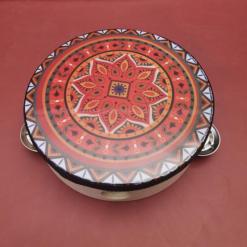6-Inch Dunhuang Style Tambourine: Ancient Performance Hand Drum & Orff Instrument
