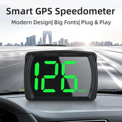 Universal Car HUD Head Up Display GPS KM/H Smart Digital Speed Meter Big Font HD LCD Display for All Cars Plug and Play