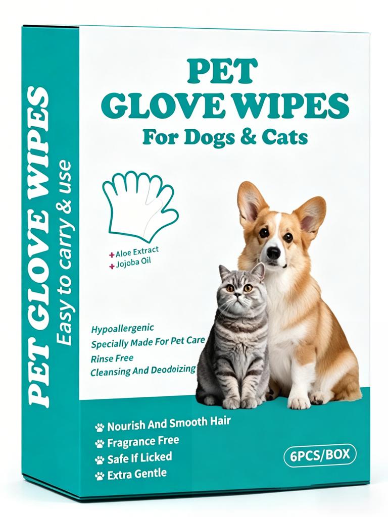 Pet No Rinse Glove Wipes Lickable Cleaning Gloves Disposable Spa Bath Glove Cat Dog Puppy Kitten Daily Grooming Care Supplies