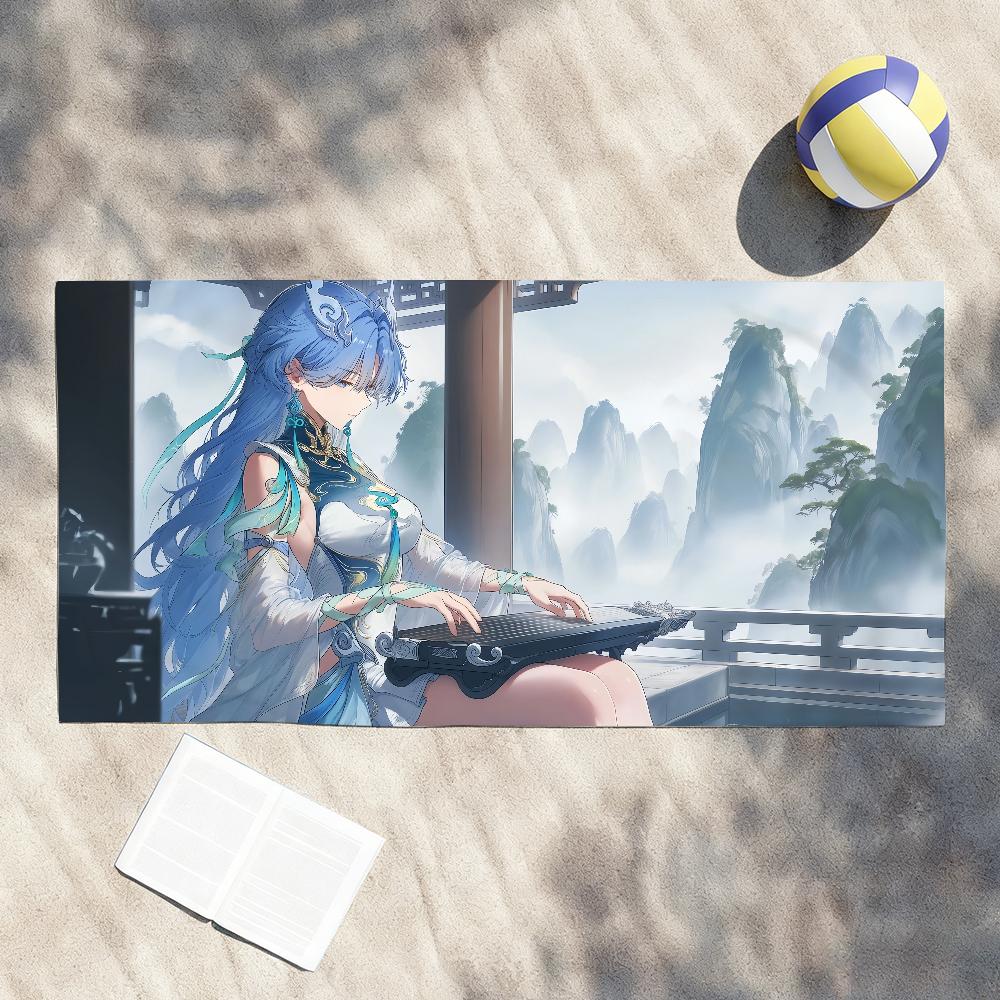 Game Wuthering Waves Qingxiao Towel Shower Sauna Travel Spa Quick Dry Gym Accessories Soft Large Beach Towels