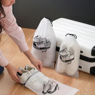 New Dust-Proof Shoes Storage Bags Waterproof Frosted Transparent Travel Shoe Bag Drawstring Bag