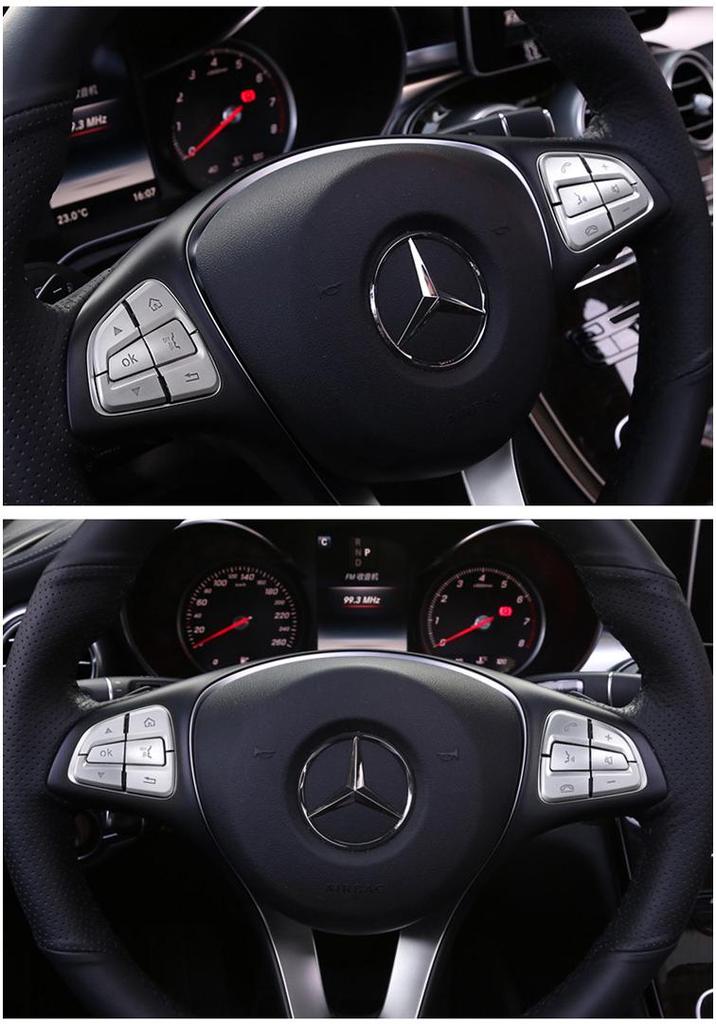 Steering Wheel Button Stickers for Mercedes C200 E260L GLC300 GLA CLA GLK