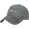 Salmon Heartbeat Fishing Baseball Cap Washed Cotton Dad Hat Adjustable Outdoor Sport Cap