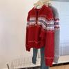 Gray Christmas sweater women's new autumn and winter retro lazy wind turtleneck knitted cardigan jacket