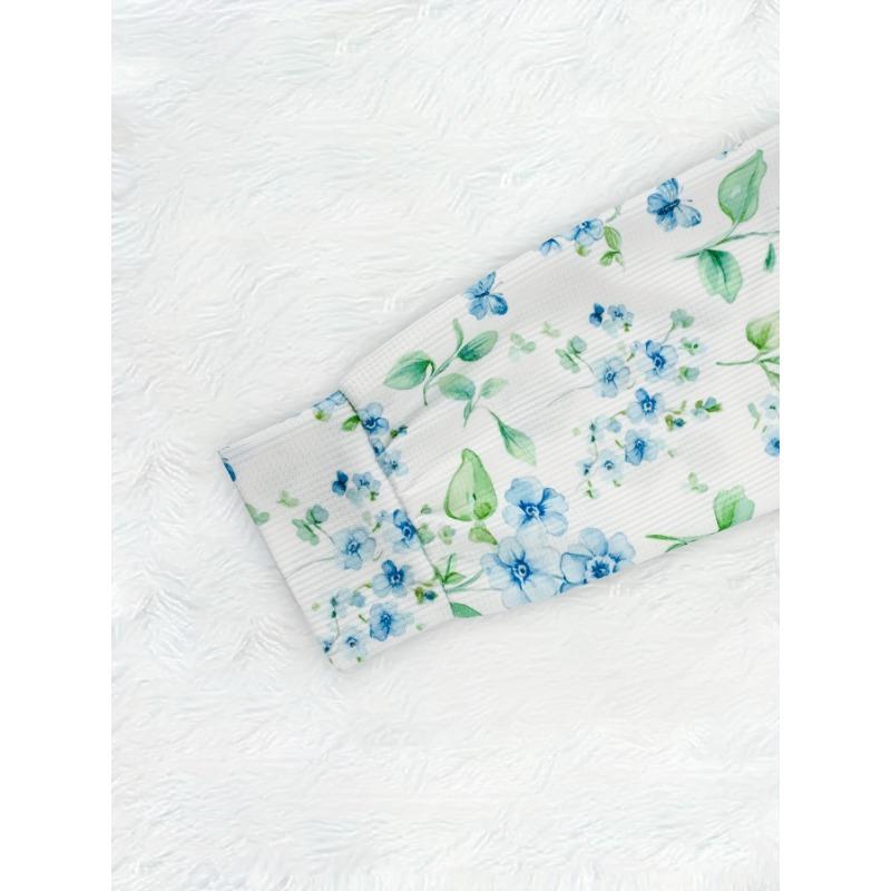 Fresh Botanical Floral Butterfly Print Zip Hoodie for Women – Lightweight Drawstring Hooded Jacket