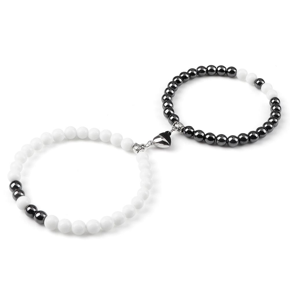 Heart-Shaped Magnetic Couple Bracelet - Best Friend or Sister Gift for Boyfriend - Japanese Korean Student Wristband In Stock