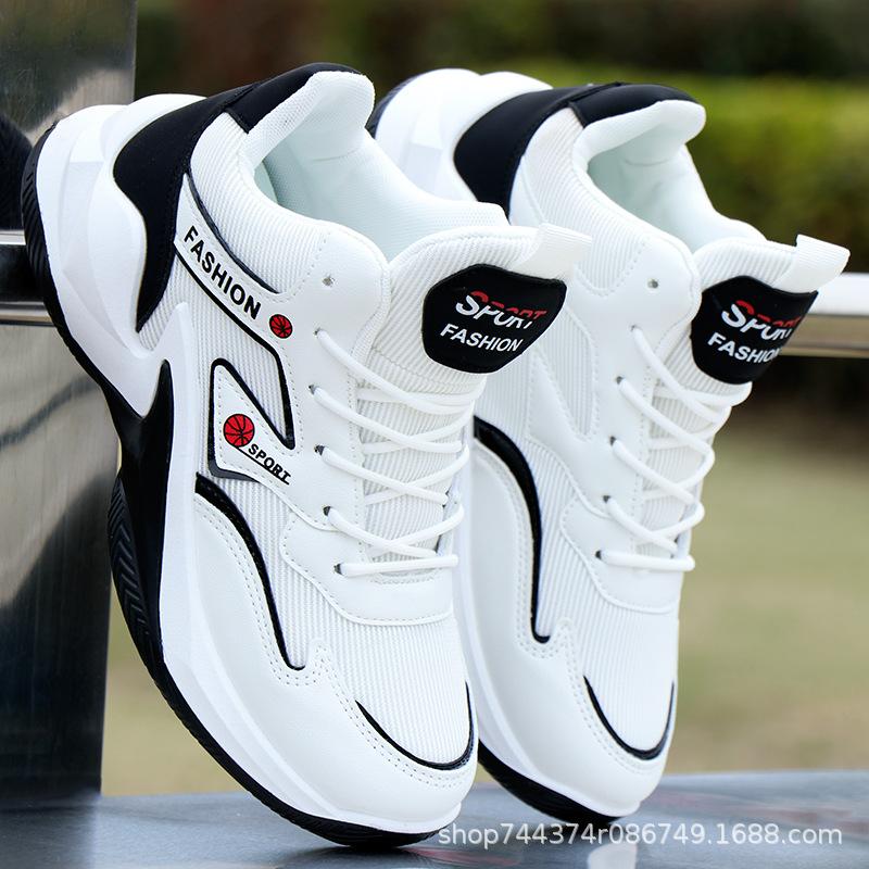 Basketball shoes new leather waterproof sports shoes high top sports casual shoes soft sole running shoes non-slip