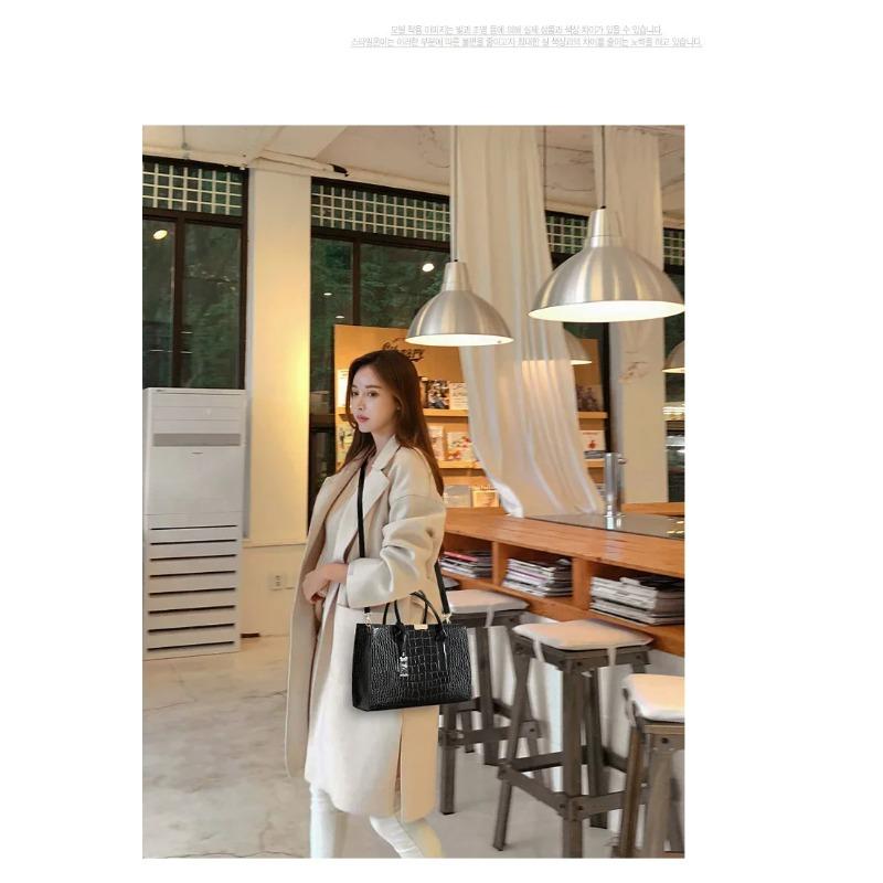 Damen Umhängetasche Krokodilmuster Große Kapazität Crossbody Handtasche für Frauen