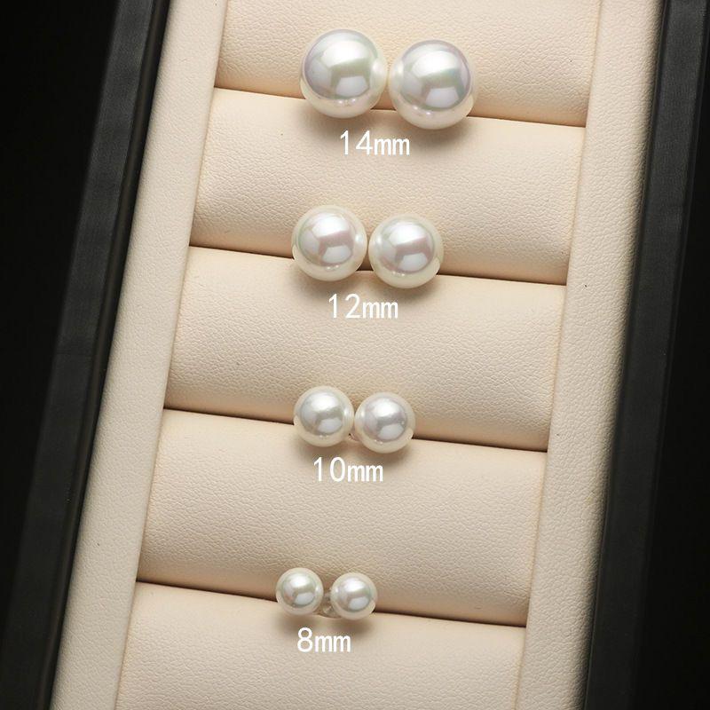 

S999 Sterling Silver Pearl Stud Earrings Women Light Luxury High-Grade Elegant Earrings 2025 New Popular Style Temperament Earrings Pearl 10mm +[925 silver needle]]