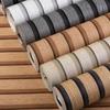 3D Vintage Style Faux Wood Panel Vinyl Wallpaper Roll Retro Brown PVC Cafe Bar Background Decor Vertical Stripe Wall Paper