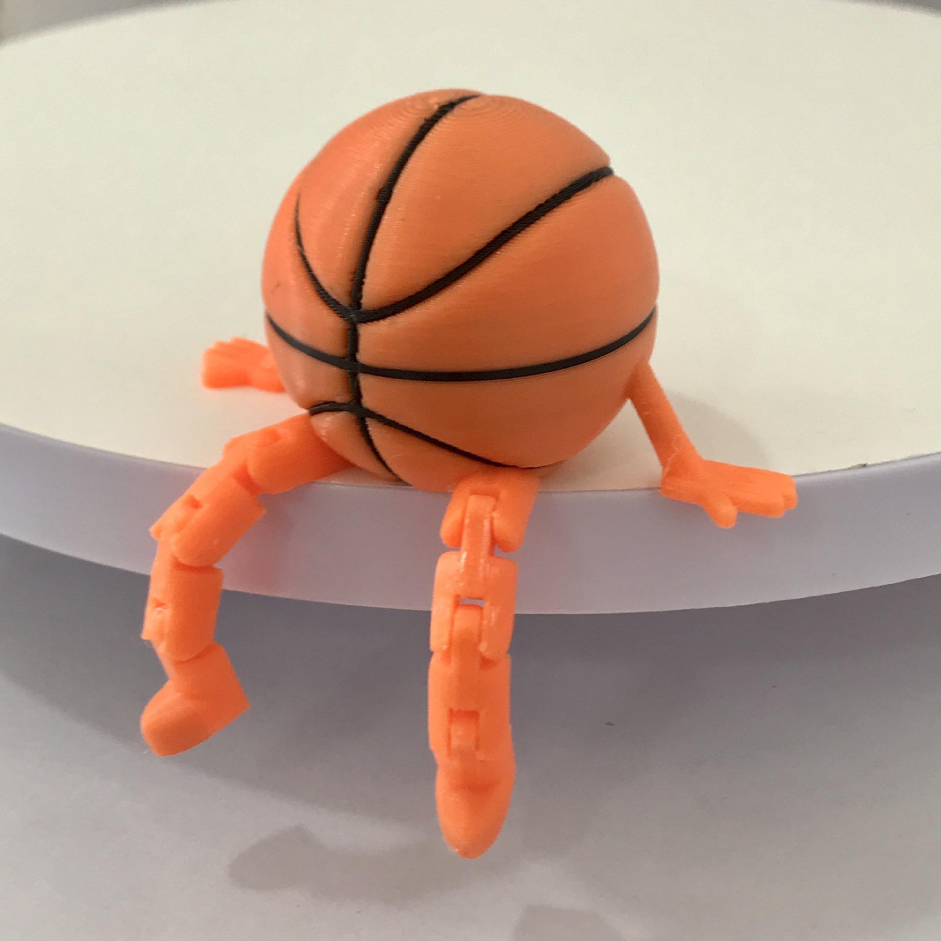 

Poseable 3D Printed Basketball Football Figurine Miniature Sitting Man Model Figure Desktop Decorative Accessory for Collector