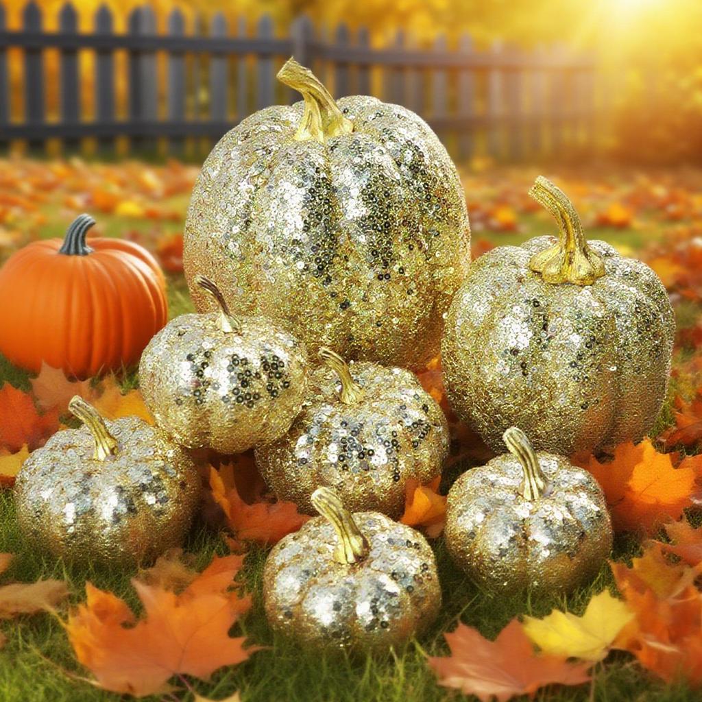 Fake Pumpkins 7Pcs Artificial Pumpkins Assorted Fake Simulation Pumpkin for Halloween Thanksgiving Party Home Decoration