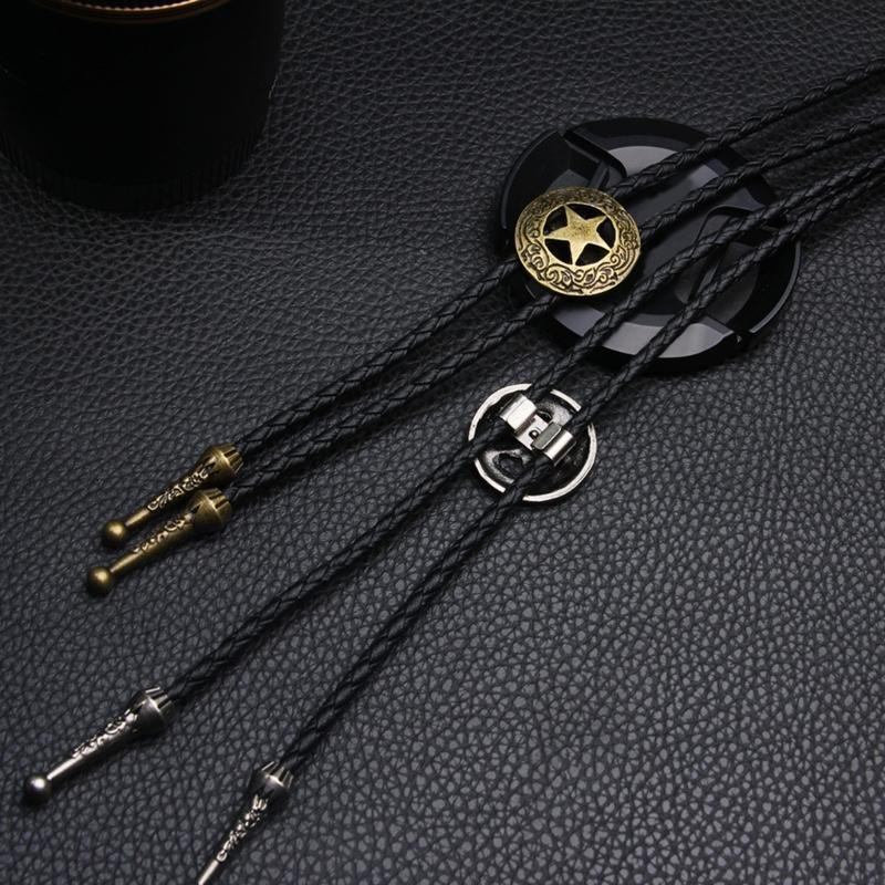 Star Pendant Faux Leather Rope Bolo Tie Shirt Collar Necktie Jewelry Accessories