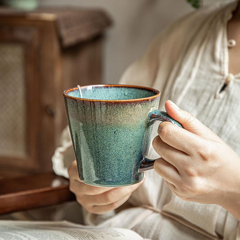 

[Special Beautiful Cup] Retro Ceramic Water Cup Men S Coffee Cup Export 401-500ml