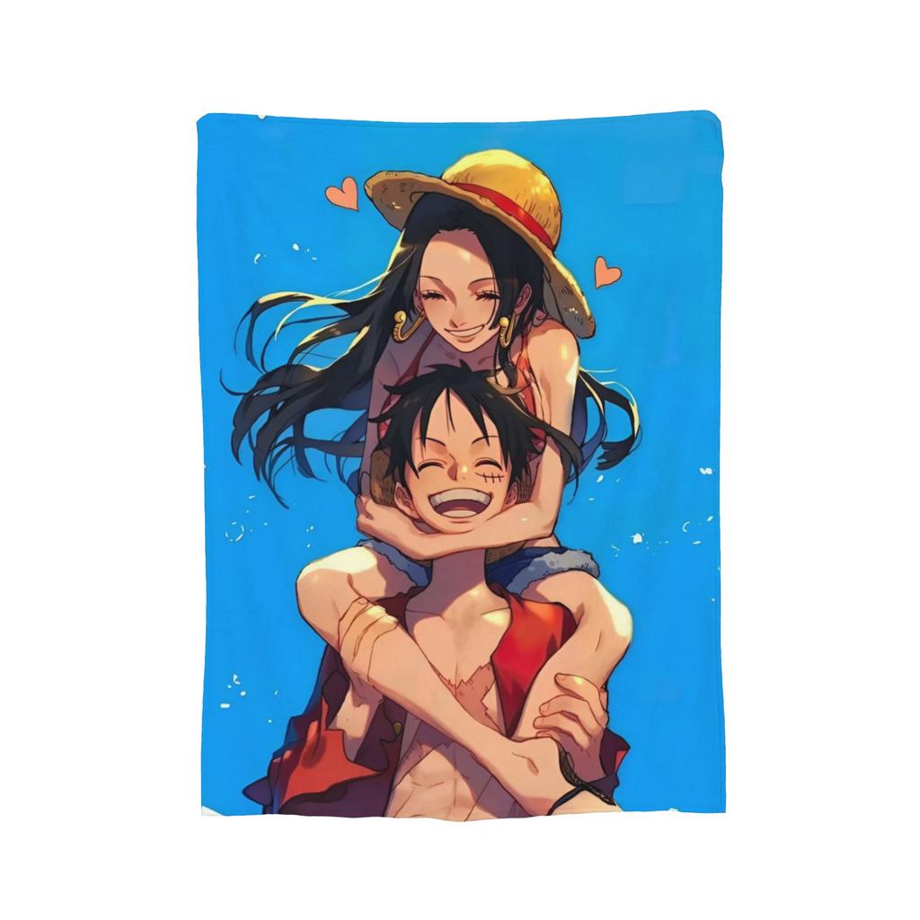 Luffy Roronoa Zoro Blanket Anime Wool Novelty Warm Throw Blankets for Home Restaurant Autumn/Winter,