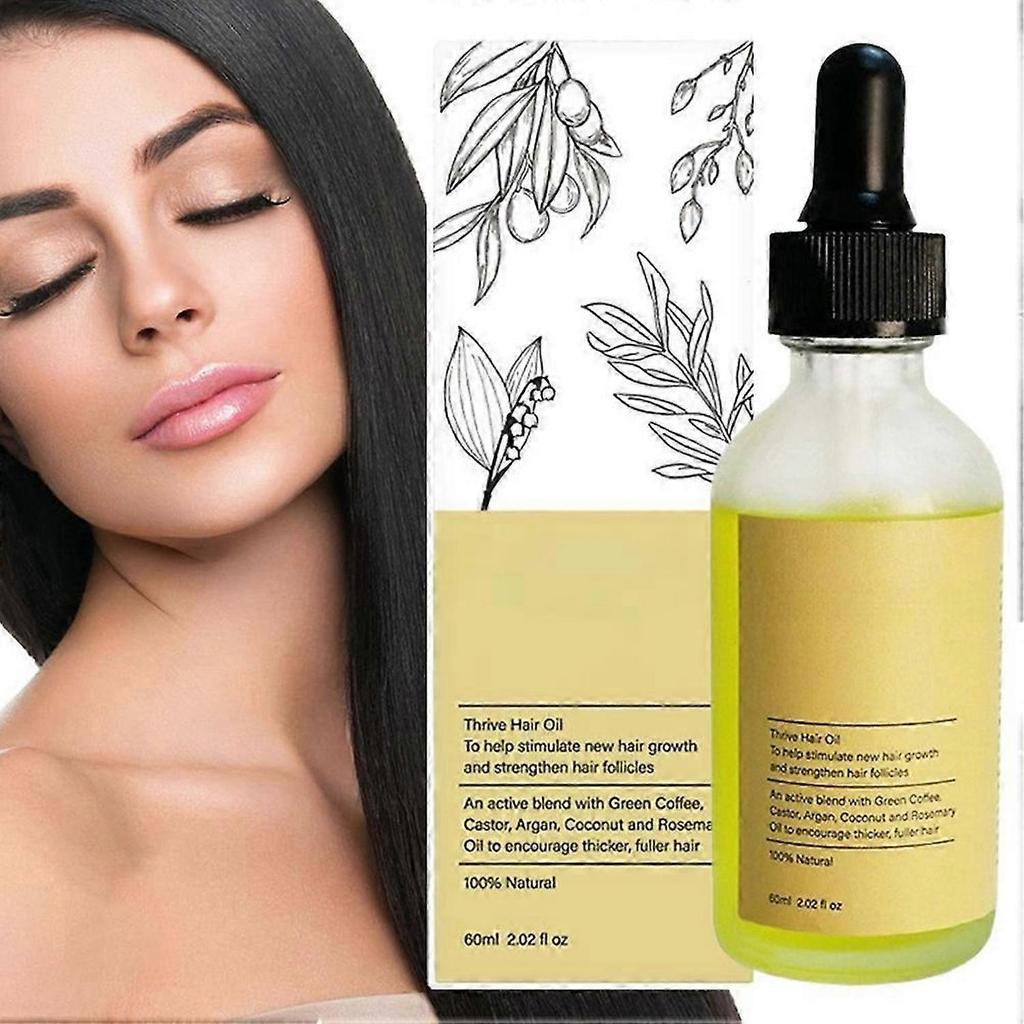 Hair Growth Oil, Natural, with Biotin, Castor , Argan & Rosemary, Effective Serum for Damaged Hair