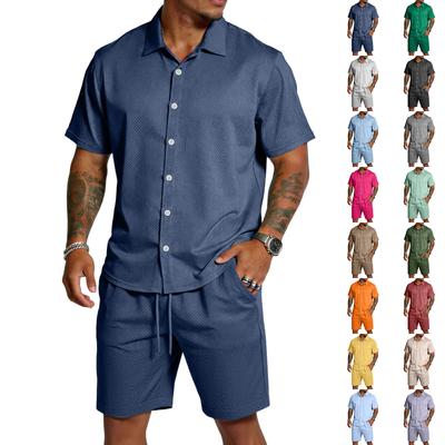 Men's Casual Lightweight Breathable Short-Sleeve Shirt And Shorts Set