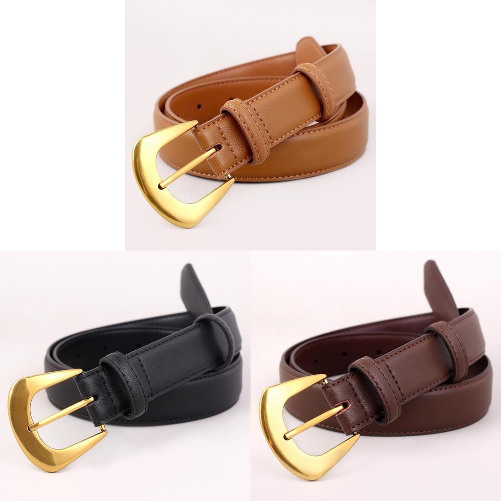 Womens Genuine Leather Belt With Pin Buckle For Casual Jeans Fashion Accessory