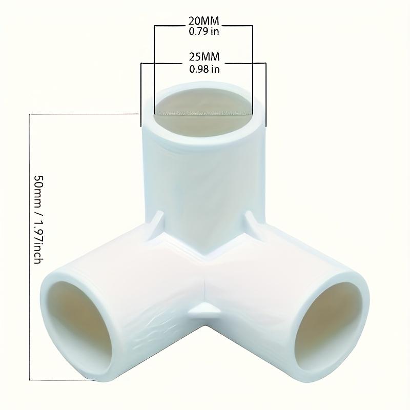 6Pcs White Black Plastic Pipe Connector PVC Fitting 3 Way Elbow Connector for Building Furniture Greenhouse Shed Pipe Fittings