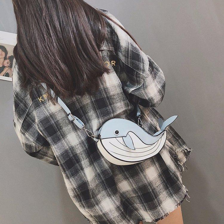 Cute Whale Design Pu Leather Fashion Female Flap Clutch Shoulder Bag Crossbody Mini Messenger Bag For Women Bolsa Drop Shipping