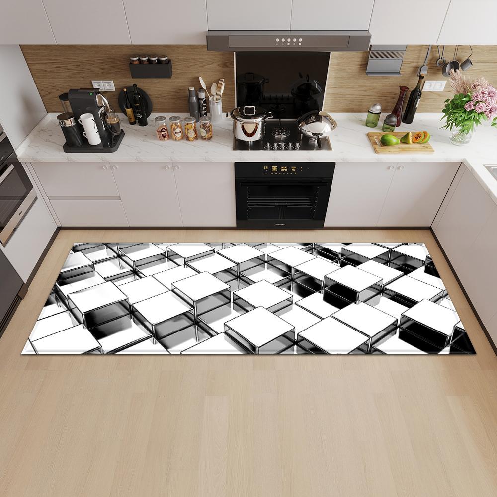 Modern Kitchen Mat Entrance Door Mat Bedroom Living Room Carpet Home Corridor Bathroom Non-slip Floor