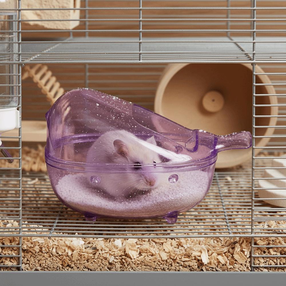 Anti-spill Small Pet Toilet Large Space Sand Bath Container Pet Cleaning Sandbox  Pet Cleaning