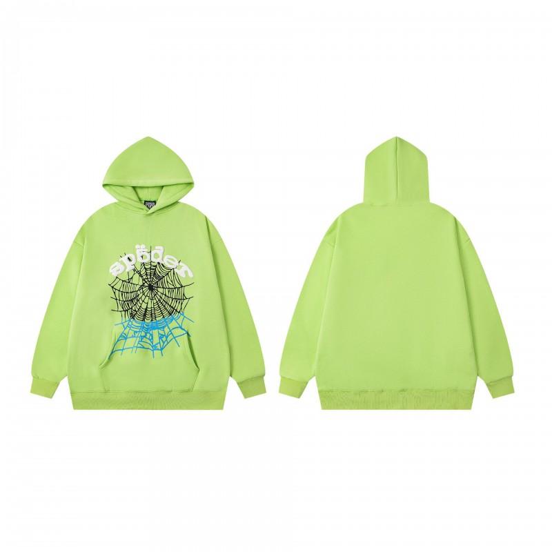 Mens Oversized Hooded Sweatshirt With Spiderweb Foam Print Cotton Fleece-Lined