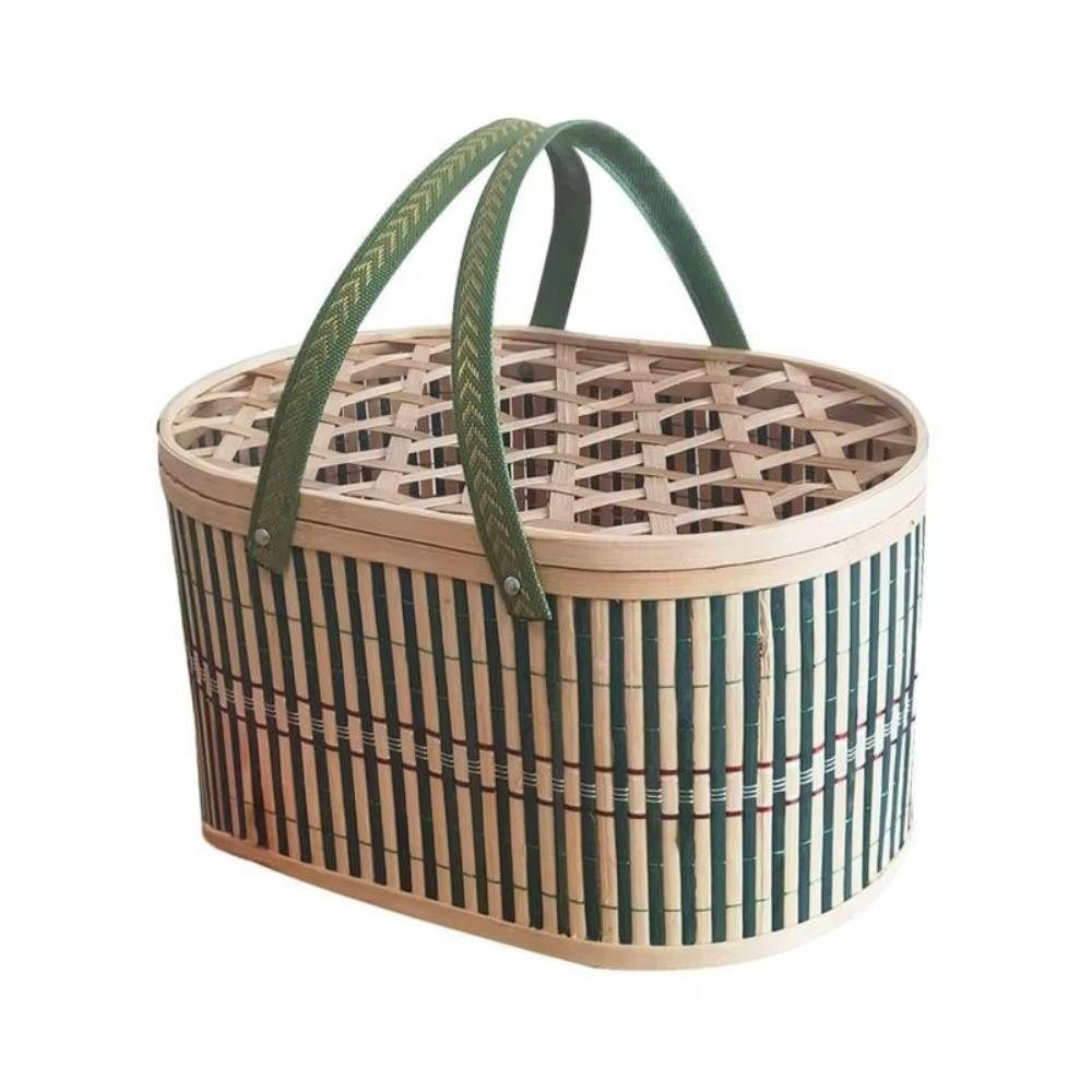 Vintage Moon Cake Box Chinese Style Picnic Basket Bread Storage Basket New Year