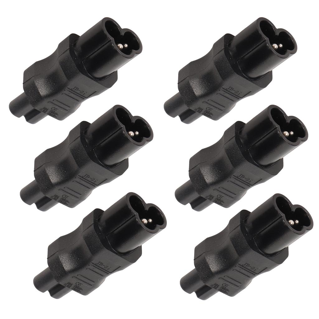 6pcs IEC320 C6 to IEC320 C7 Power Adapter C6 to C7 Power Plug Adapter for PDU Chassis Power Supply UPS Socket Computer