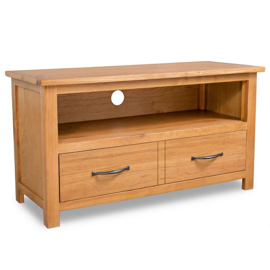 Vidaxl TV-Schrank, 90 x 35 x 48 cm, Massives Eichenholz