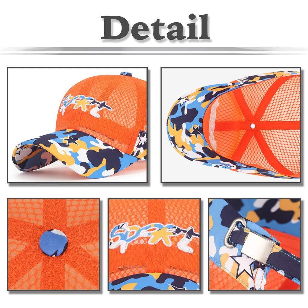 Mesh Cap Hat Outdoor Running Boy Girl Kids CA792 [White Fang] (Gray)