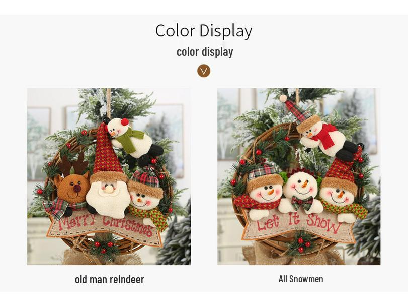 Decorazioni Natalizie Haobei: Ornamenti per Ghirlanda in Rattan: Babbo Natale, Pupazzo di Neve e Renna.