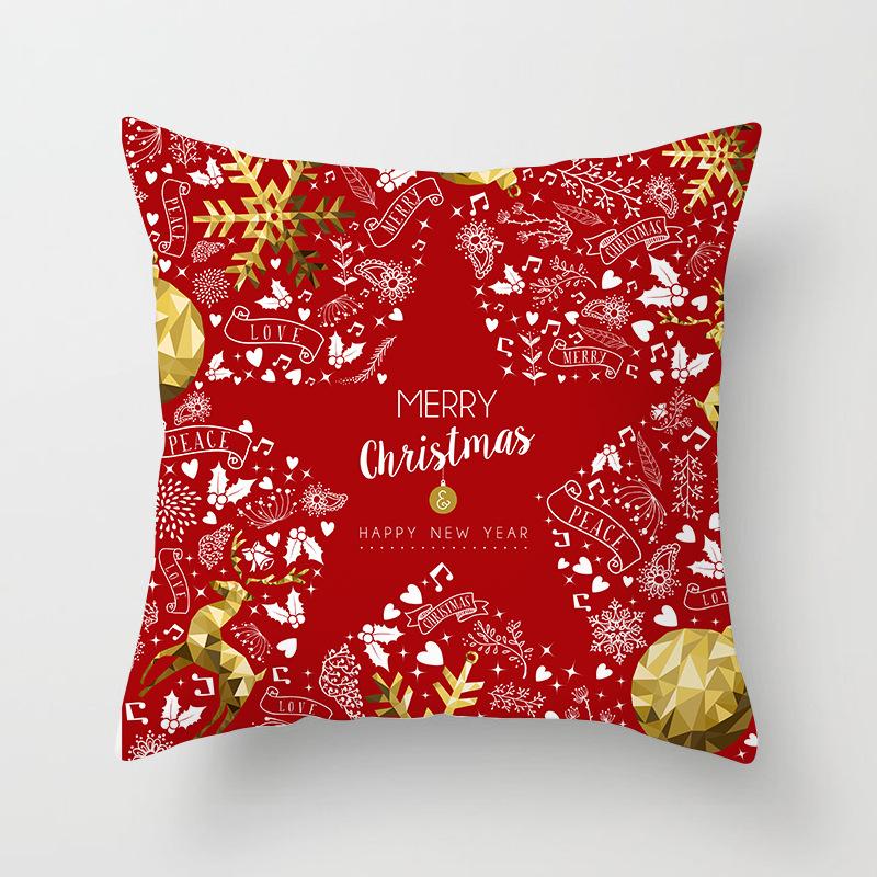 Christmas-Themed Pattern Throw Pillow Cover With Short Plush Print For Living Room Sofa Decoration Cushion Cover Pillow Covers