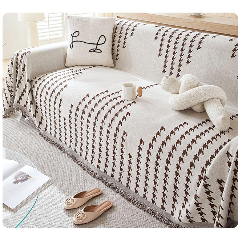Houndstooth New Chenille Sofa Towel Simple and High-end Four-season Universal Sofa Cover Cover Cloth Blanket
