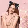 Cosplay Girl Plush Furry Ears Headwear Accessory Prop for Cam Girl Party
