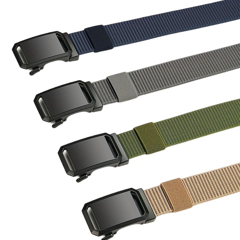 Metal Buckle Men Belt Canvas Canvas Waist Belt Retro Nylon Belt Female