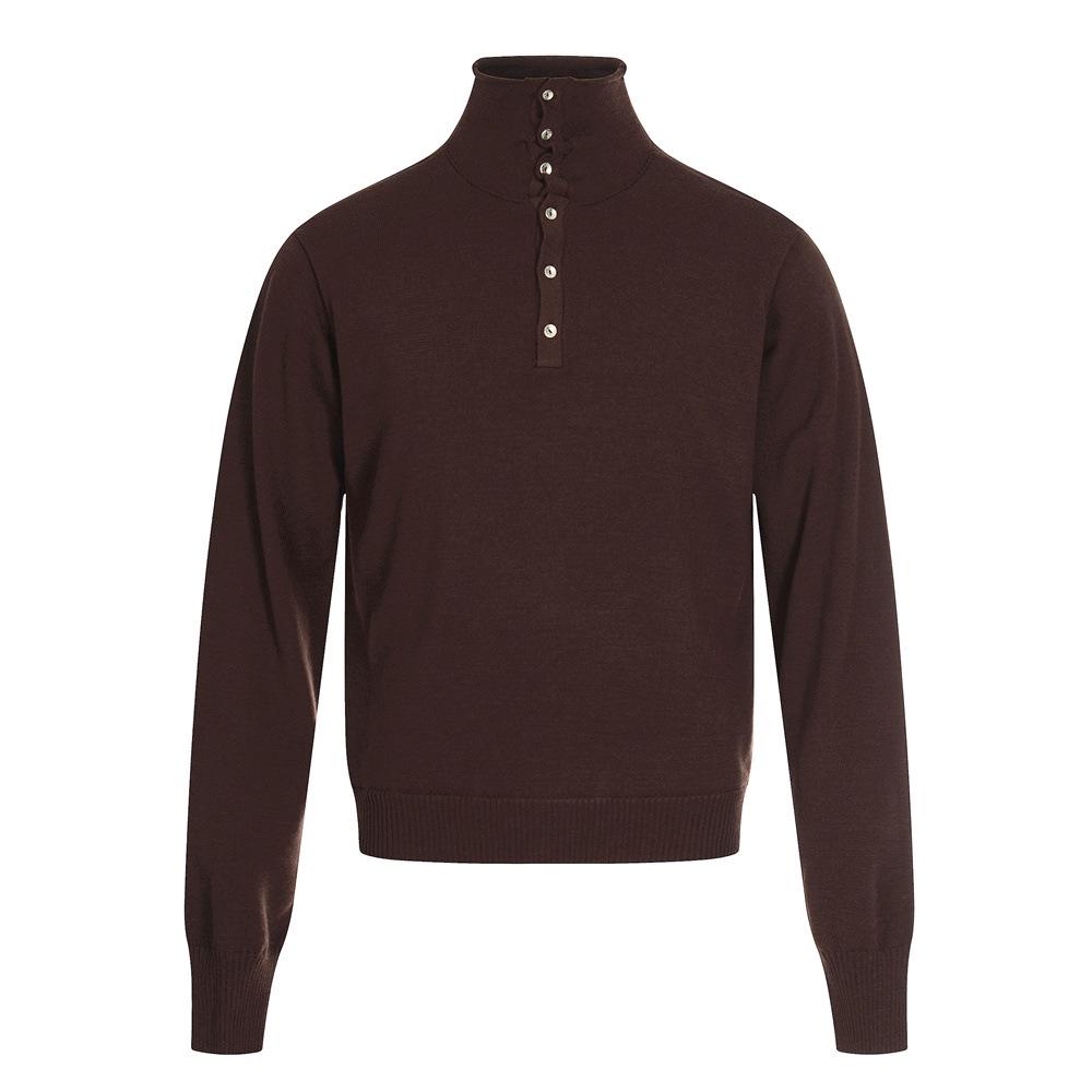 Men s High Neck Retro Sweater: Simple, Solid Color, Trendy, Loose-Fit Knitwear M
