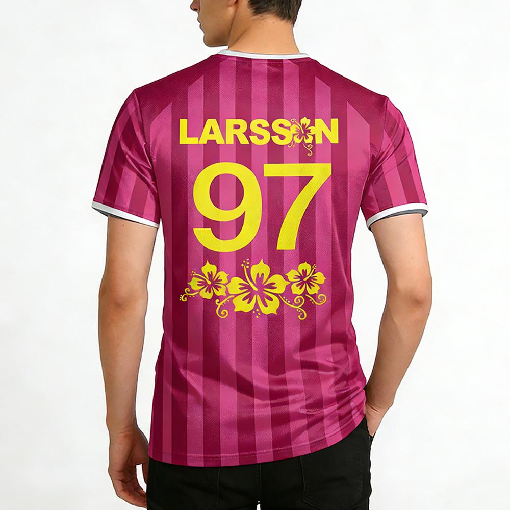 Zara Larsson Midnight Sun Pink Football Jersey Street Trendy Printed Unisex O-Neck T-Shirt Sports Quick-Drying Short-Sleeve Tees