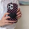 INS-Style Polka Dot & Heart Frosted Case for Apple 16/17 Pro Max & 14/15 Pro