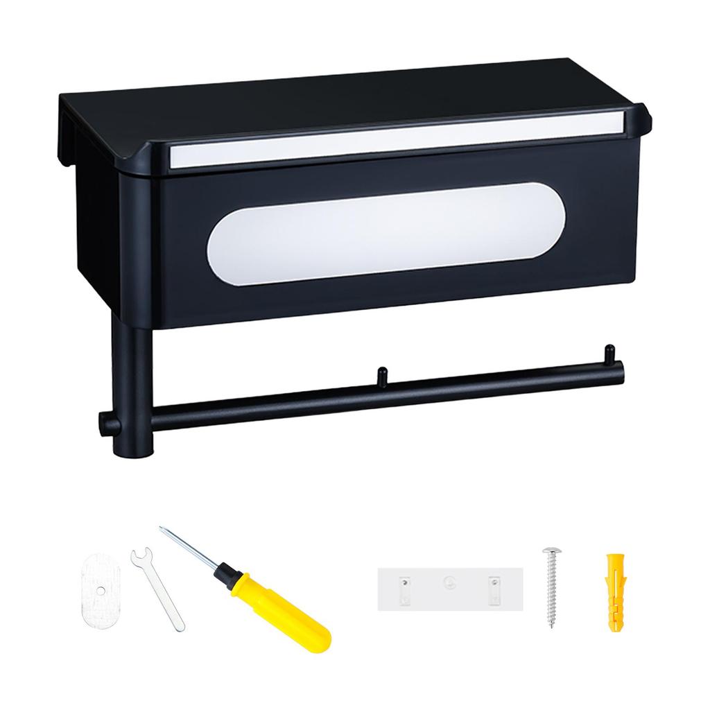 Roll Paper Storage Rack, Tissue Roll Holder, Tissue Box, Bathroom Washroom