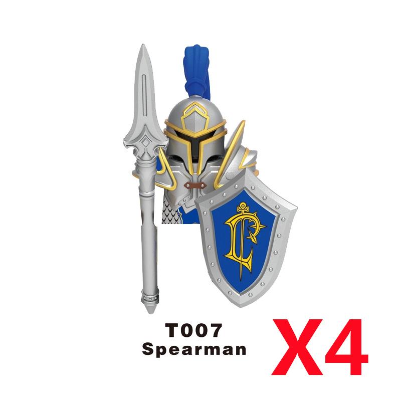 Medieval Soldier Knight Figure MOC Building Block Green Dragon Castle Infantry Orcs Pirate Roman Cavalry Weapons Toys Gifts D122