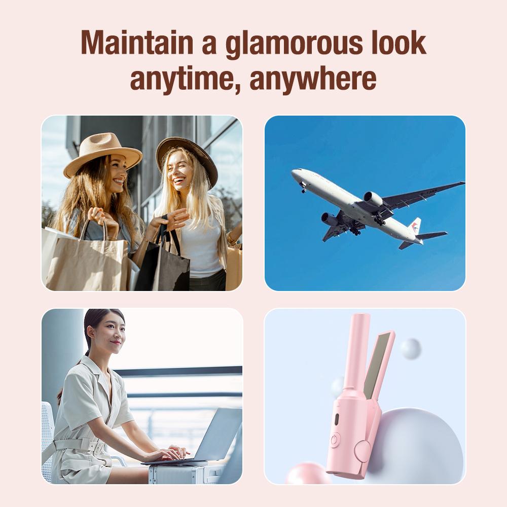 Professional Hair Straightener Curler Comb USB Connect Fast Heating Negative Ion Straighten Comb Styling for Home Travel Women